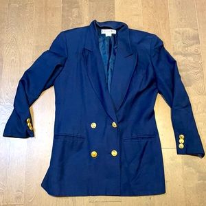 Vintage Christian Dior Jacket Navy Blue Size 4.
